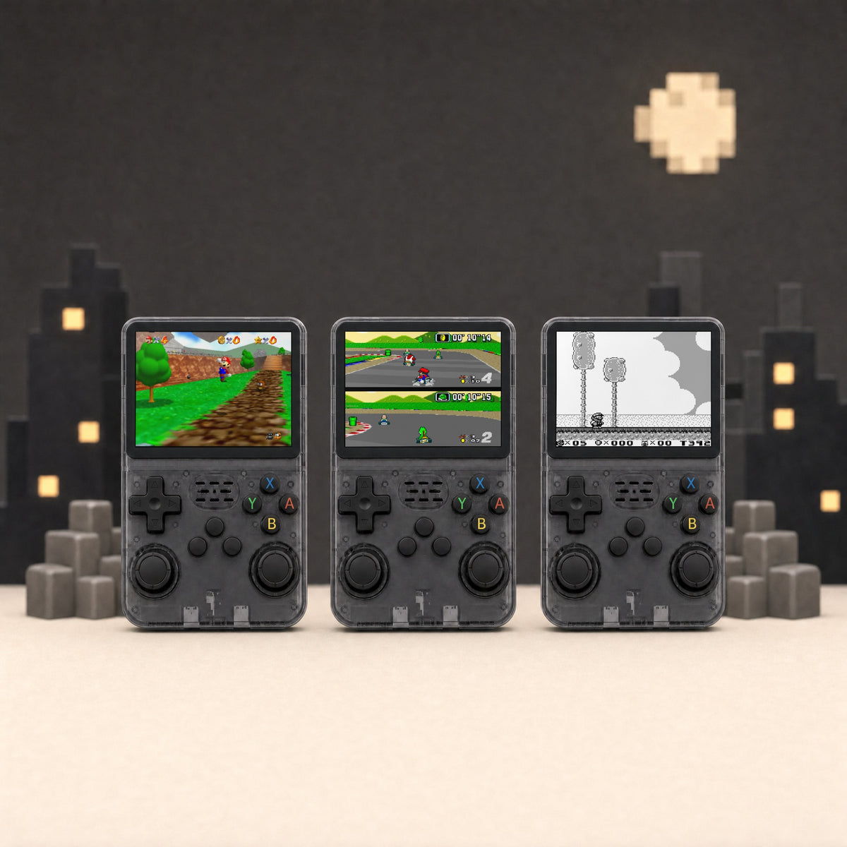 Retro Advance in Black, 3 handhelds