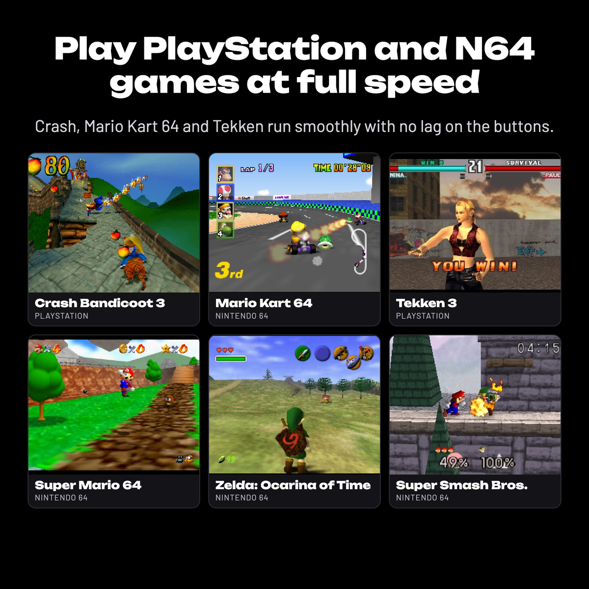 Retro Advance: Play PlayStation and N64 games at full speed