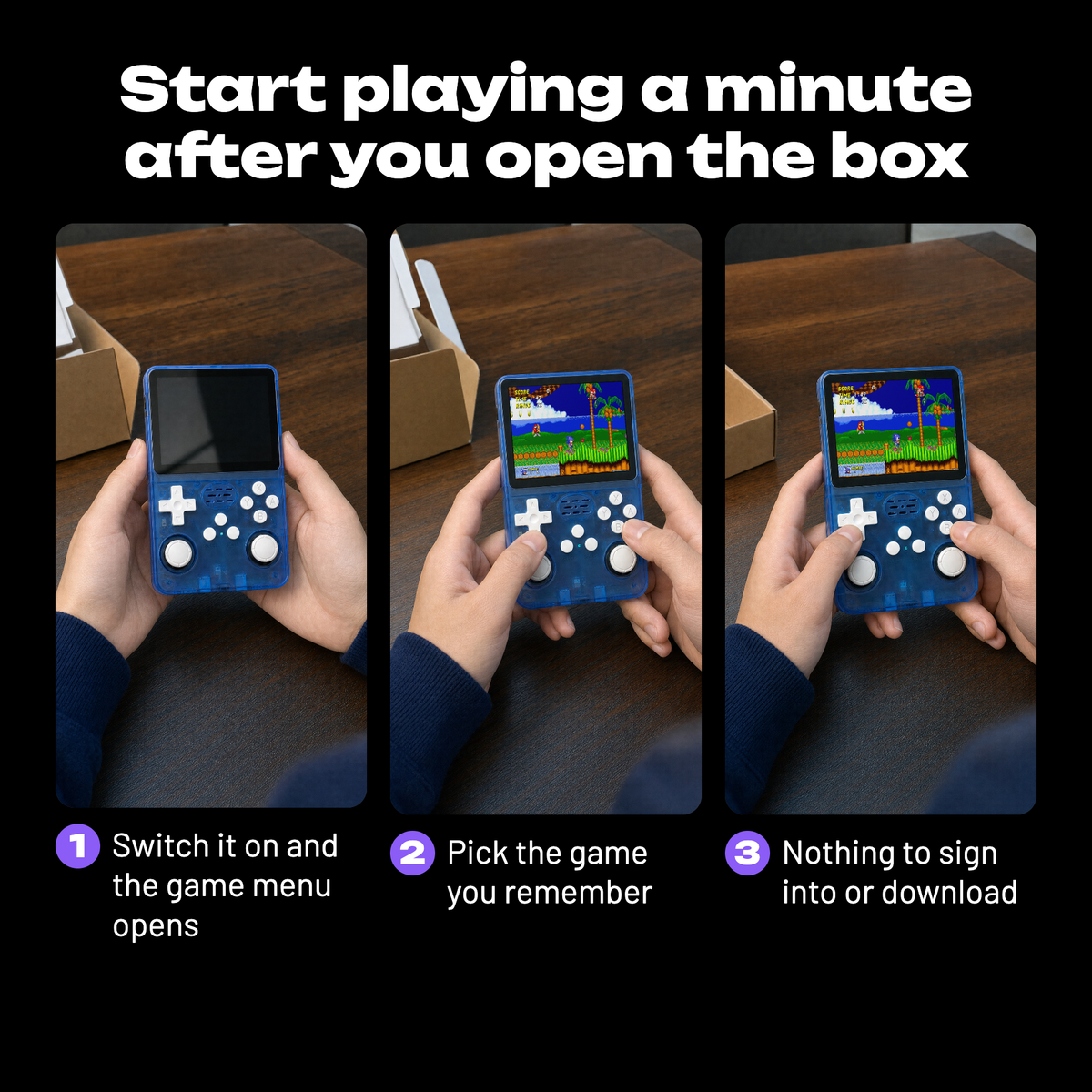 Retro Advance: Start playing a minute after you open the box
