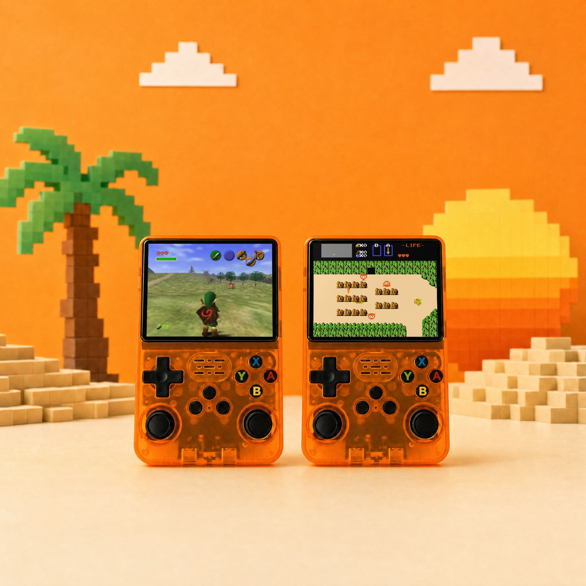 Retro Advance in Orange, 2 handhelds