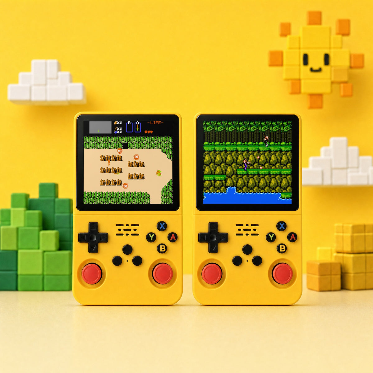 Retro Advance in Yellow, 2 handhelds
